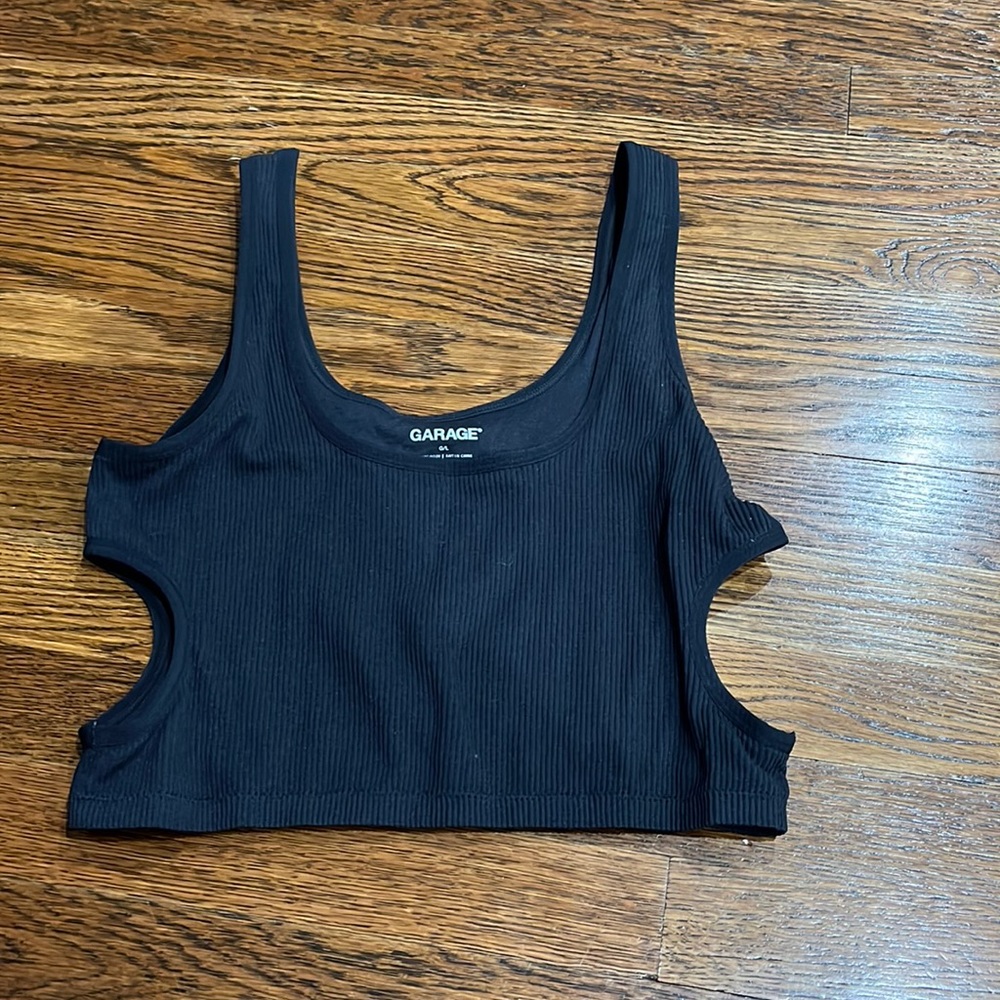 GARAGE BLACK CUT OUT TANK - GOING OUT TOP